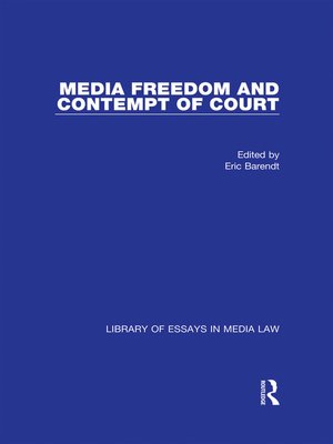 cover image of Media Freedom and Contempt of Court